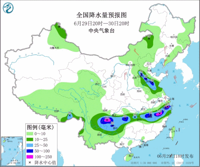 ▲圖為近30天全國降水實況圖。來源：中央氣象臺