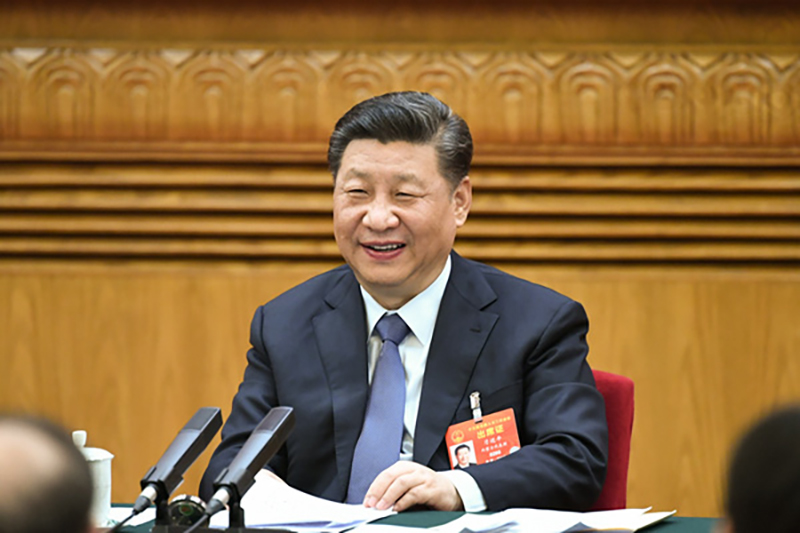 2019年3月5日，習(xí)近平總書記參加十三屆全國(guó)人大二次會(huì)議內(nèi)蒙古代表團(tuán)的審議。